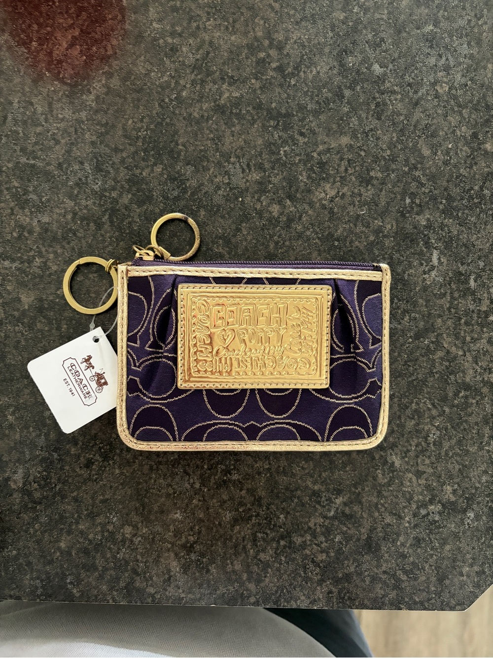 Coach Purple Poppy Mini Skinny ID Case